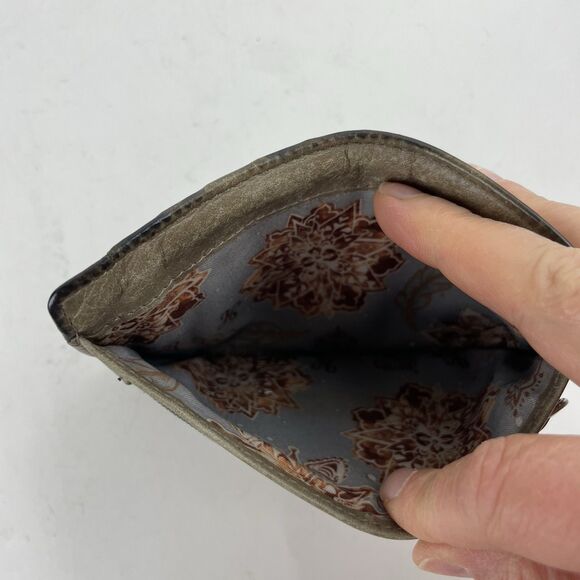 HOBO Intl Taupe Tan Leather Euro Slide Wallet Card Stacker ID Case Holder Pouch - Picture 4 of 8